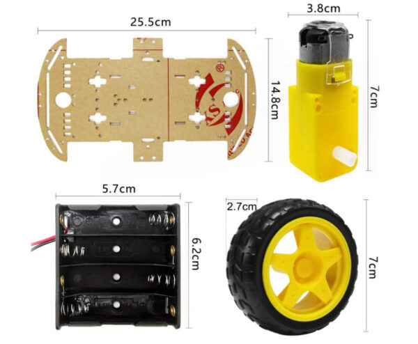 KIT CHASIS 4 MOTORES 1 BASE