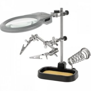 TERCERA MANO CON SOPORTE PARA CAUTIN, PINZAS, LUPA Y LUZ ZD-10MB