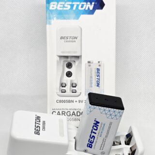 CARGADOR BATERIA BESTON X2 AA AAA 9V C8005BN + PILA 9V