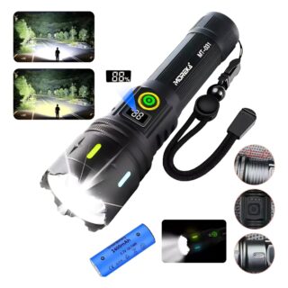 LINTERNA TACTICA RECARGABLE LED EN ALUMINIO MP-009 CON FILTROS DE COLOR