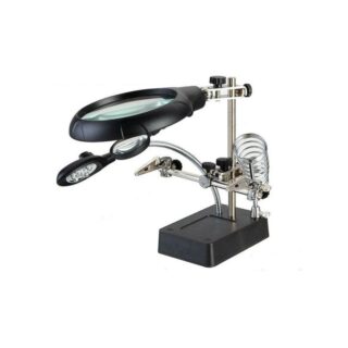 TERCERA MANO CON LUZ, LUPA, PINZAS Y SOPORTE ZD-126-3